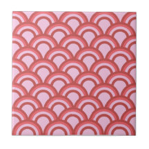 Roze halve cirkel Japanse golf geometrisch patroon