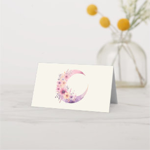 Roze halve maan met bloemen