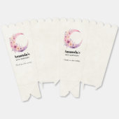 Roze Halve Maan met Bloemen Bedankt Bedankdoosjes (Ongevouwen)