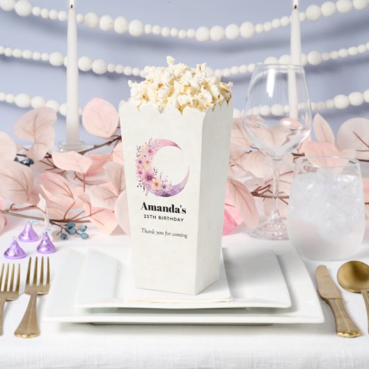 Roze Halve Maan met Bloemen Bedankt Bedankdoosjes (Huwelijk)