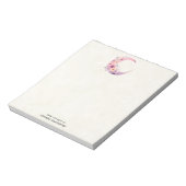 Roze halve maan met bloemen notitieblok (Gedraaid)