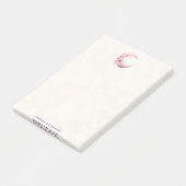 Roze halve maan met  bloemen post-it® notes (Schuin)