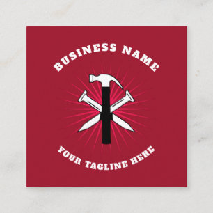 Roze hamer- en nagelbouwgereedschap Handyman Vierkante Visitekaartje