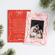 Roze  Hand-Drawn Bow Lijst Foto Kerst