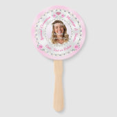 Roze Hand Fans, Gepersonaliseerde Hand Fans met FO Handwaaier (Voorkant)