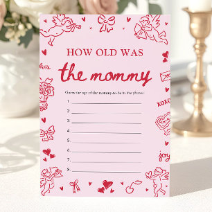 Roze Hand Getekende Hoe Oud Was De Mamma Spel Kaart