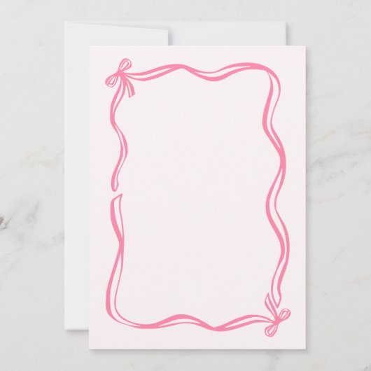 Roze Hand Getrokken Bruids Brunch partij Kaart (Achterkant)