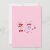 Roze Hand getrokken Cherry Martini Verjaardag Kaart (Achterkant)