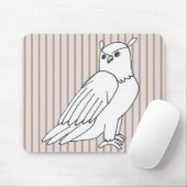 Roze Hand getrokken Uil Muismat (Met muis)