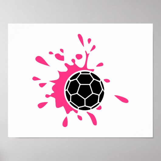Roze handbalweltje poster (Voorkant)