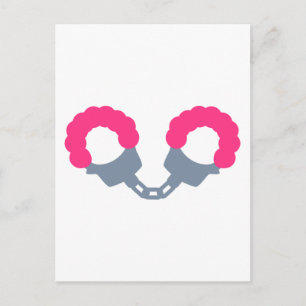 Roze handboeien briefkaart