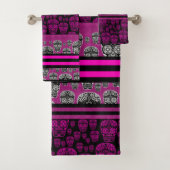 Roze handdoekjes en strips bad handdoek (Insitu)