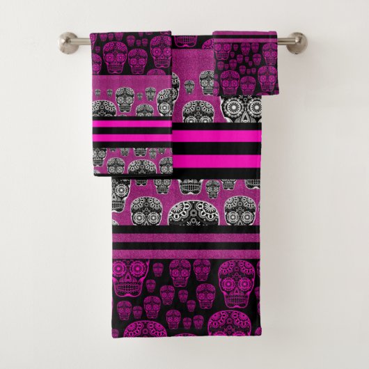 Roze handdoekjes en strips bad handdoek (Insitu)