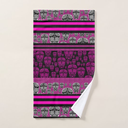 Roze handdoekjes en strips bad handdoek (Handdoek)