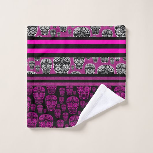 Roze handdoekjes en strips bad handdoek (Wasdoekje)