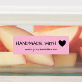 Roze handgemaakt met Love Black Heart Labels (Aangebracht)