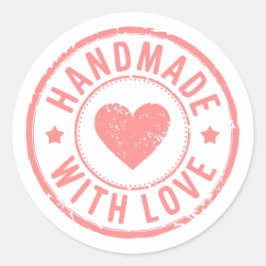 Roze handgemaakt met Love Sticker