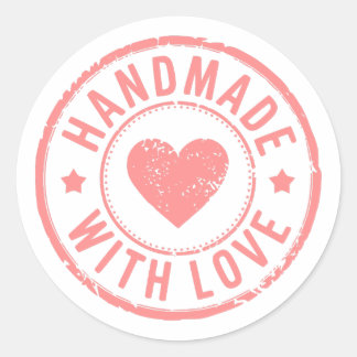 Roze handgemaakt met Love Sticker