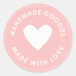 Roze Handgemaakte Goodies Sticker