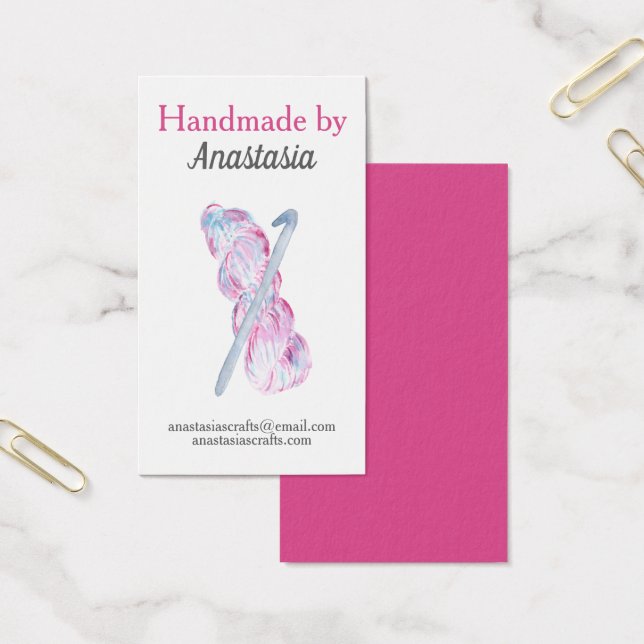 Roze handgemaakte Kroeskraft Visitekaartje (Kantoor)