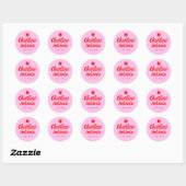 Roze Handgeschreven RetroTrouw Rechthoekige Sticke Ronde Sticker (Vel)