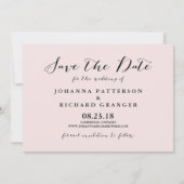 Roze handgeschreven script save the date-aankondig date (Achterkant)