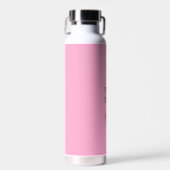 Roze handgeschreven tekst Elegant Waterfles (Voorkant)