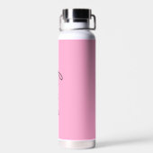 Roze handgeschreven tekst Elegant Waterfles (Achterkant)