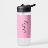 Roze handgeschreven tekst Elegant Waterfles (Links)