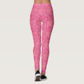 roze handgetekend hartpatroon leggings (Achterkant)