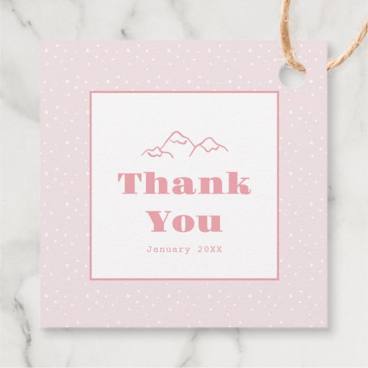 Roze handgetekende après bébé meisje Baby shower Bedankjes Labels (Achterkant)