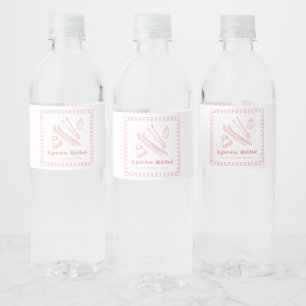 Roze handgetekende après bébé meisje Baby shower Waterfles Etiket