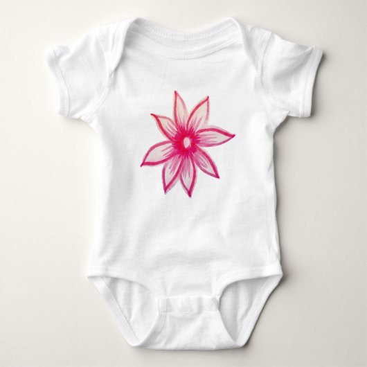 Roze handgetekende Spring Flower Romper (Voorkant)