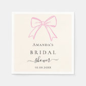 Roze handgetekende strik Bruidsdouche Servet (Voorkant)