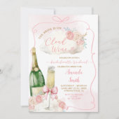 Roze Handgetrokken Cloud Wijn Bachelorette Route Kaart (Voorkant)