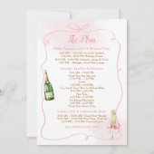 Roze Handgetrokken Cloud Wijn Bachelorette Route Kaart (Achterkant)