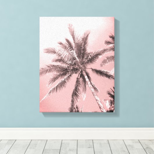 Roze handpalmen Canvas Afdrukken (Insitu (Houten vloer))