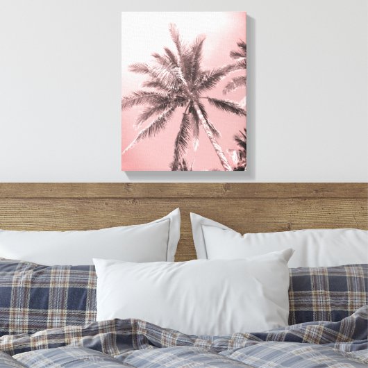 Roze handpalmen Canvas Afdrukken (Insitu (Slaapkamer))