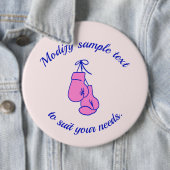 Roze handschoenen ronde button 6,0 cm (In situ)