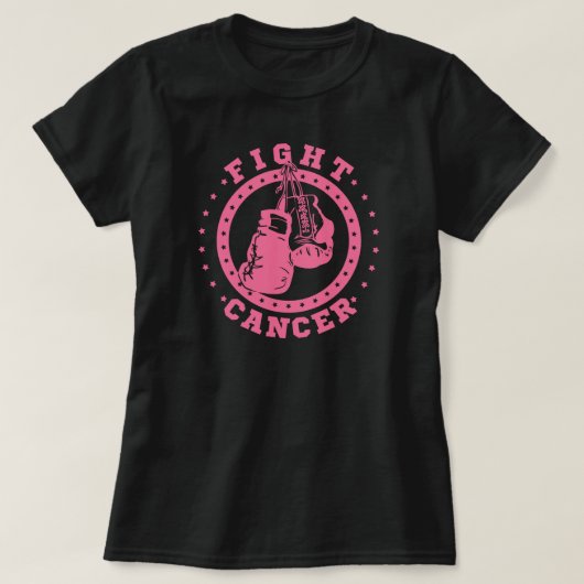 Roze handschoenen tegen kanker t-shirt (Design voorkant)
