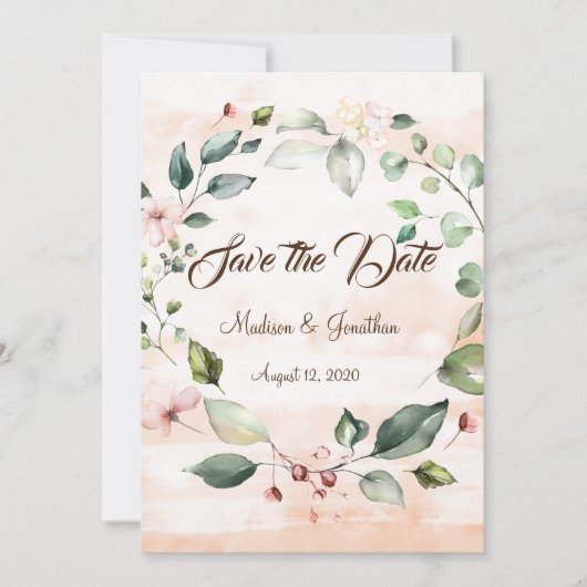roze handschrift save the date (Voorkant)