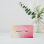 Roze handschrift Tekst Moderne Legante Sjabloon Visitekaartje (Staand voorkant)
