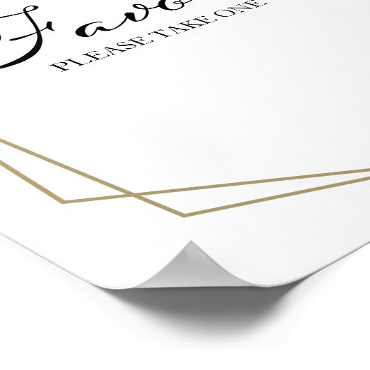 Roze handse Floral Geometric Favors Sign Poster (Hoek)