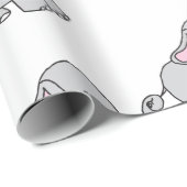 Roze handtekening Elephant Pattern Cartoon Cadeaupapier (Rol Hoek)
