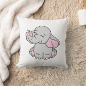 Roze handtekening Elephant Pattern Cartoon Kussen (Deken)