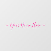 Roze handtekening nette eenvoudige naam lettertype raamsticker (Vel)