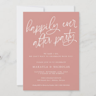 Roze Happily Ever After-feest bruiloftsreceptie Kaart