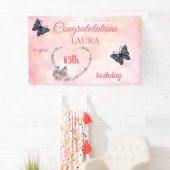  roze Happy 85th Birthday Spandoek (Insitu)