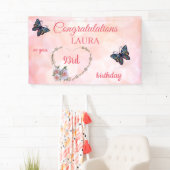  roze Happy 93rd Birthday Spandoek (Insitu)