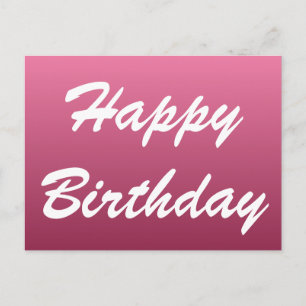 Roze Happy Birthday Briefkaart
